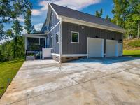 Garage of Rafter B custom lakeside home